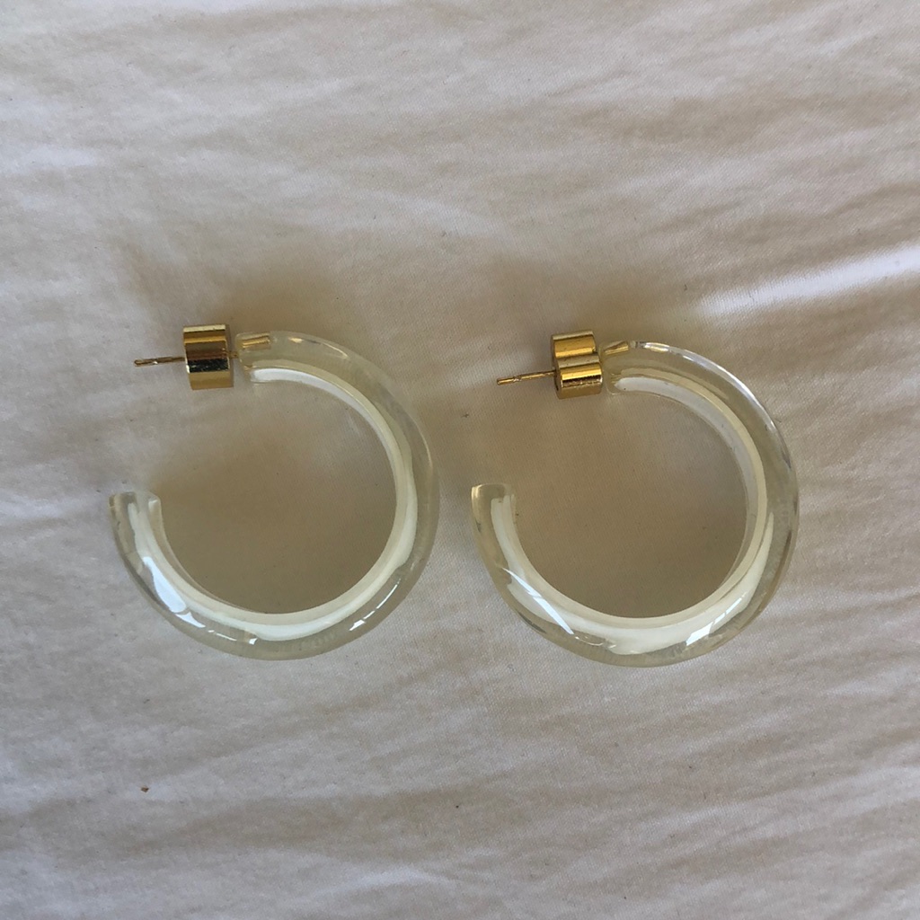 Alison Lou “Loucite” Small White Jelly Hoops